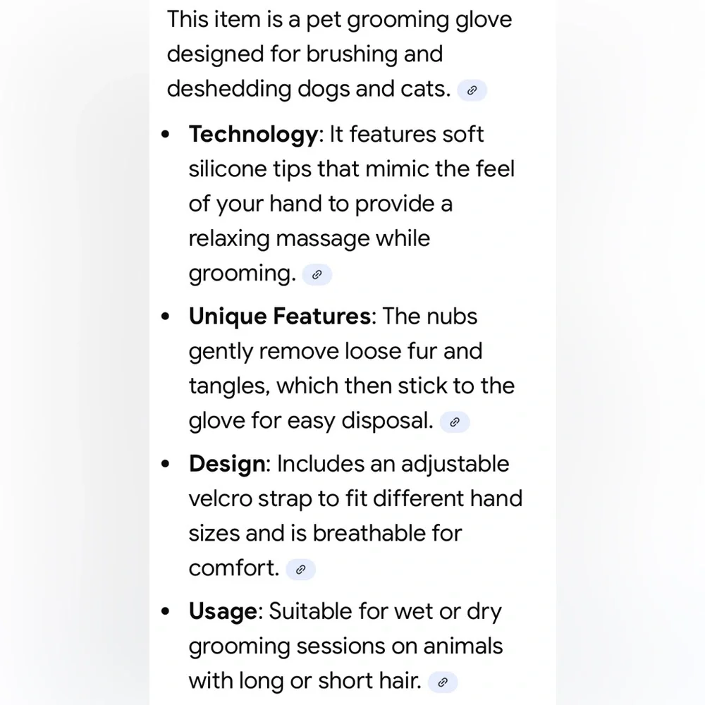 NWOT Pet Brushing Glove
